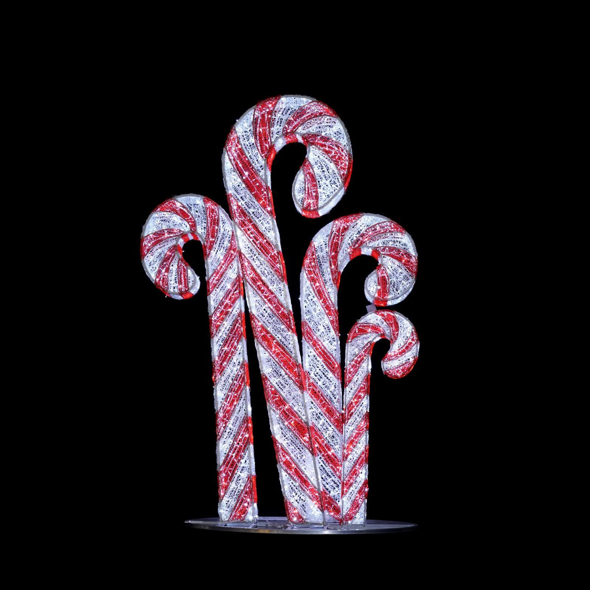 9 FT Pure White Twinkle LED Candy Canes