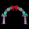 12 FT Red, Green & Pure White Twinkle LED 3D Candy Cane Archway With Bow