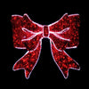 4 FT Pure White Twinkling LED 3D Red Tinsel Bow