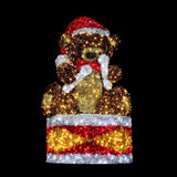 7 FT Pure White Twinkle LED 3D Drummer Teddy Bear