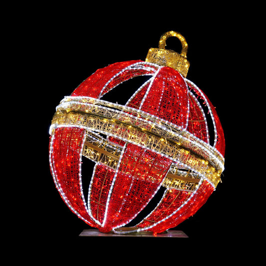 5 FT Red Twinkle LED 3D Ball Ornament