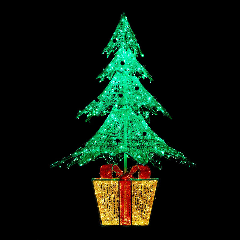 Árbol de Navidad LED blanco cálido de 7 pies con efecto centelleante