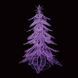 Purple LED Christmas tree on a black background