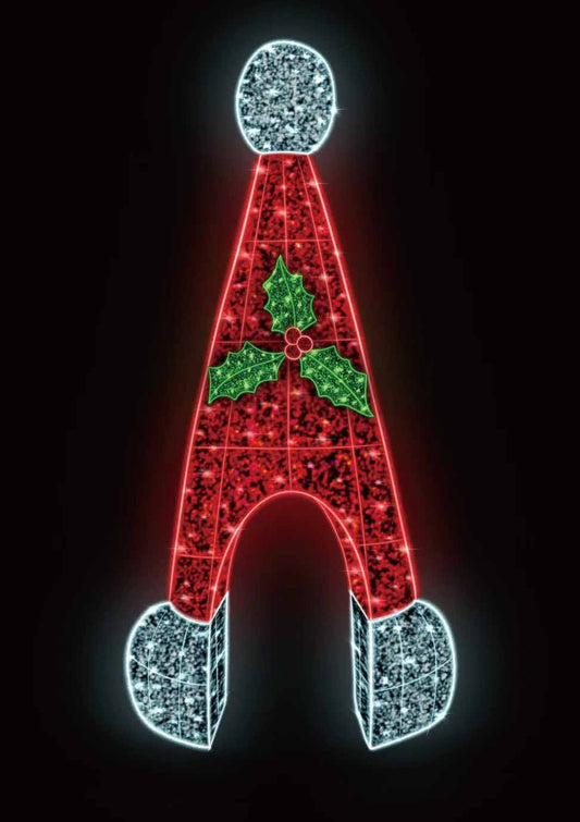 Decorative letter 'A' with red, green, and white colors on a black background