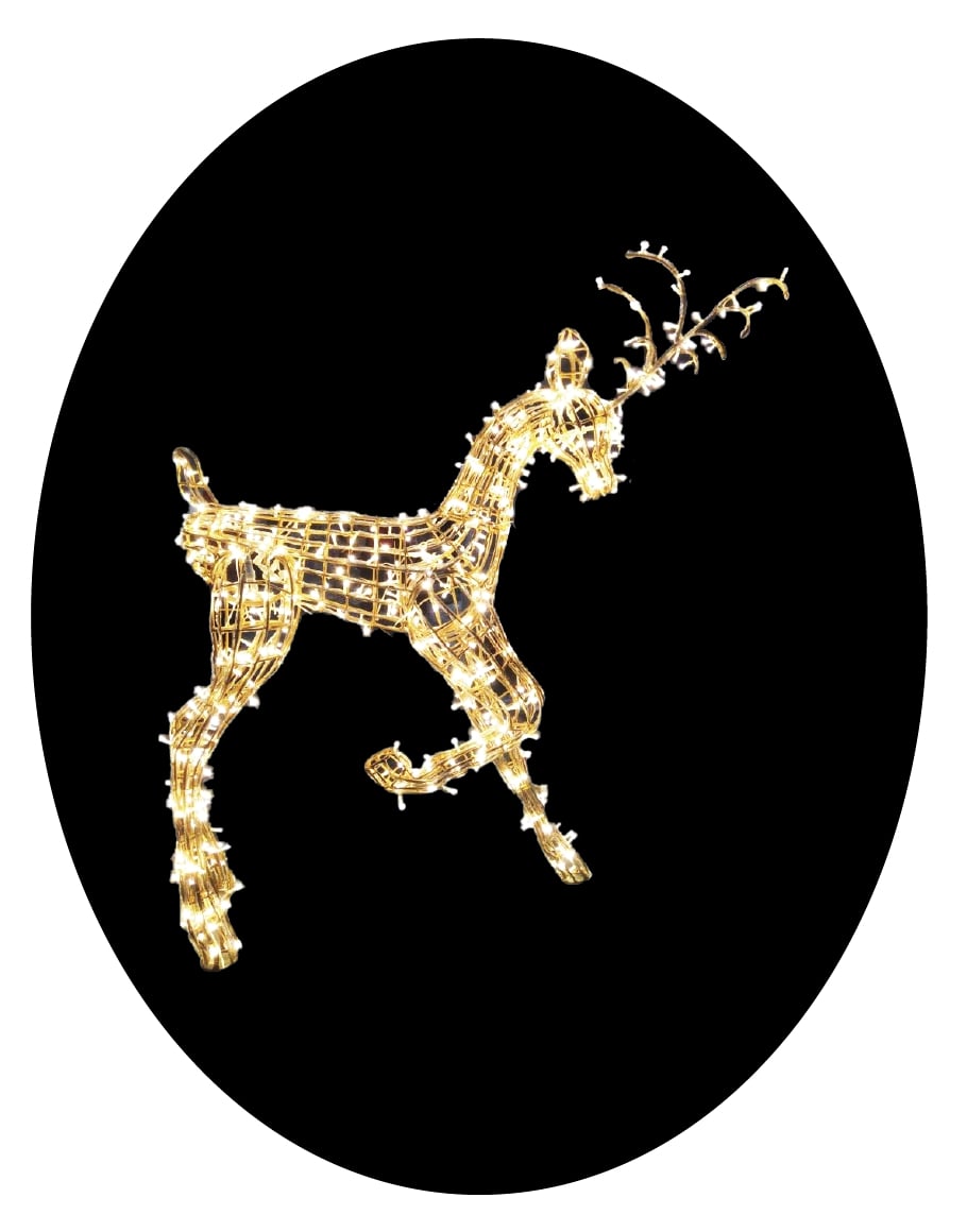 5.5 FT Warm White LED Reindeer