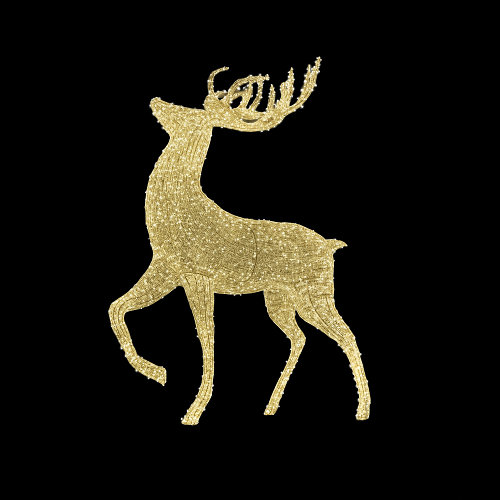 15 FT Reindeer With 2300 Warm White LED Lights