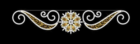 Bandera LED de calle con copo de nieve de 13 FT x 2.5 FT, blanco cálido y blanco puro