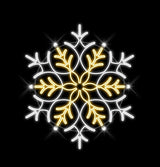 3 FT X 2.5 FT Pure White & Warm White LED Snowflake