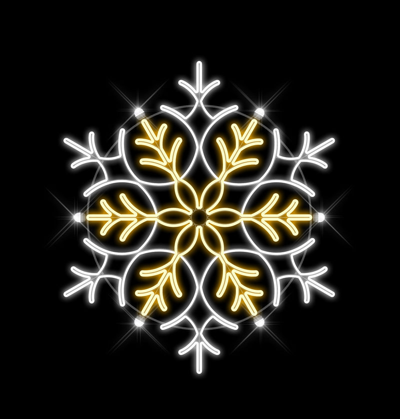 3 FT X 2.5 FT Pure White & Warm White LED Snowflake
