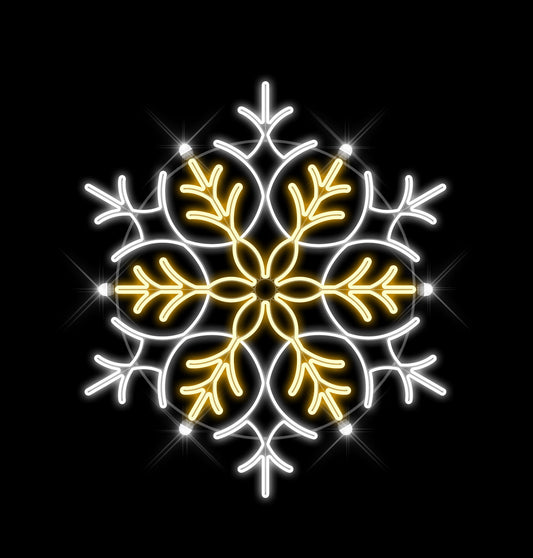 5 FT X 4.5 FT Pure White & Warm White LED Snowflake