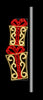 Decorative light-up gift box with red ribbon on a black background