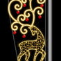 6.5 FT X 3 FT Warm White LED Reindeer Pole Banner