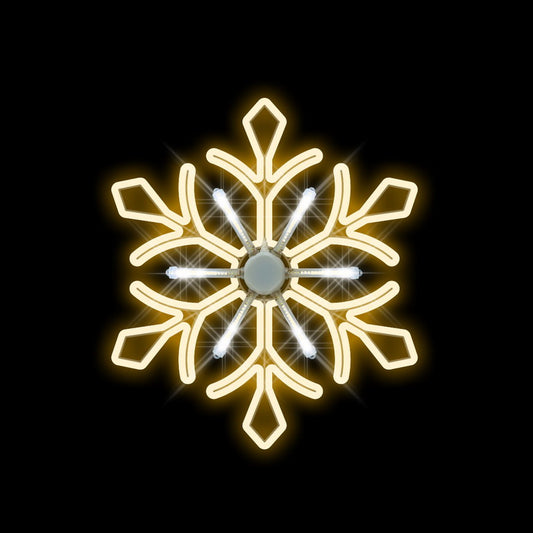 2 FT X 2 FT Warm White & Pure White LED Snowflake With Meteor Light