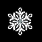 2 FT X 2 FT Pure White LED Snowflake With Meteor Light
