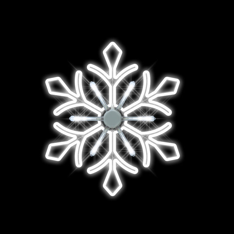 2 FT X 2 FT Pure White LED Snowflake With Meteor Light