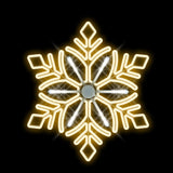 2.5 FT X 2 FT Warm White & Pure White LED Snowflake With Meteor Light