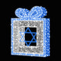 4 FT X 3 FT LED Blue & White Gift Box With Star Of David