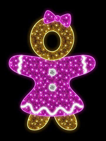 6 FT X 5 FT Gingerbread Girl LED Photo Op