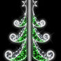 Banner de poste de árbol LED blanco y verde de 5 pies x 2 pies