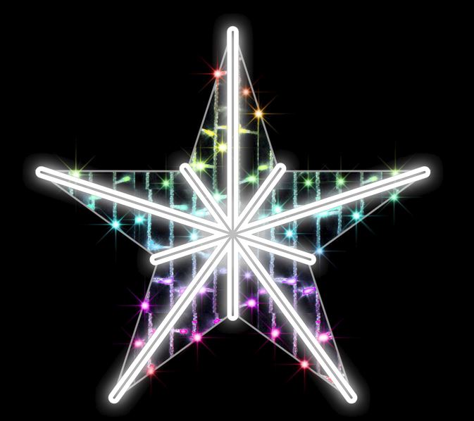 3 FT Pure White & RGB LED Star