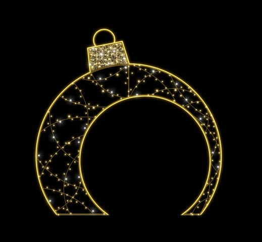 10 FT X 10 FT Warm White Gold Ornament Ball LED Photo Op