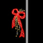 Banner con poste de arco LED blanco cálido y rojo de 4 pies x 22 pulgadas