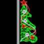 Árbol de navidad verde de 6 pies x 3 pies LED con la bandera de poste de los ornamentos
