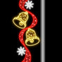 6 FT X 2 FT LED Gold Bells With Red Bow Pole Banner