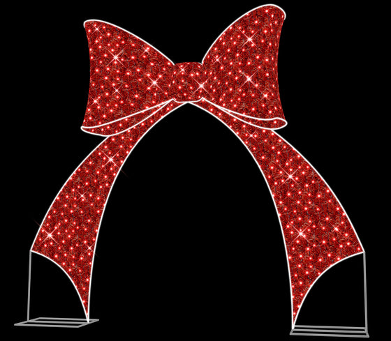 12 FT X 11 FT Pure White & Red Bow LED Photo Op