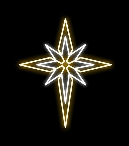 3 FT X 2 FT LED Warm White Bethlehem Star