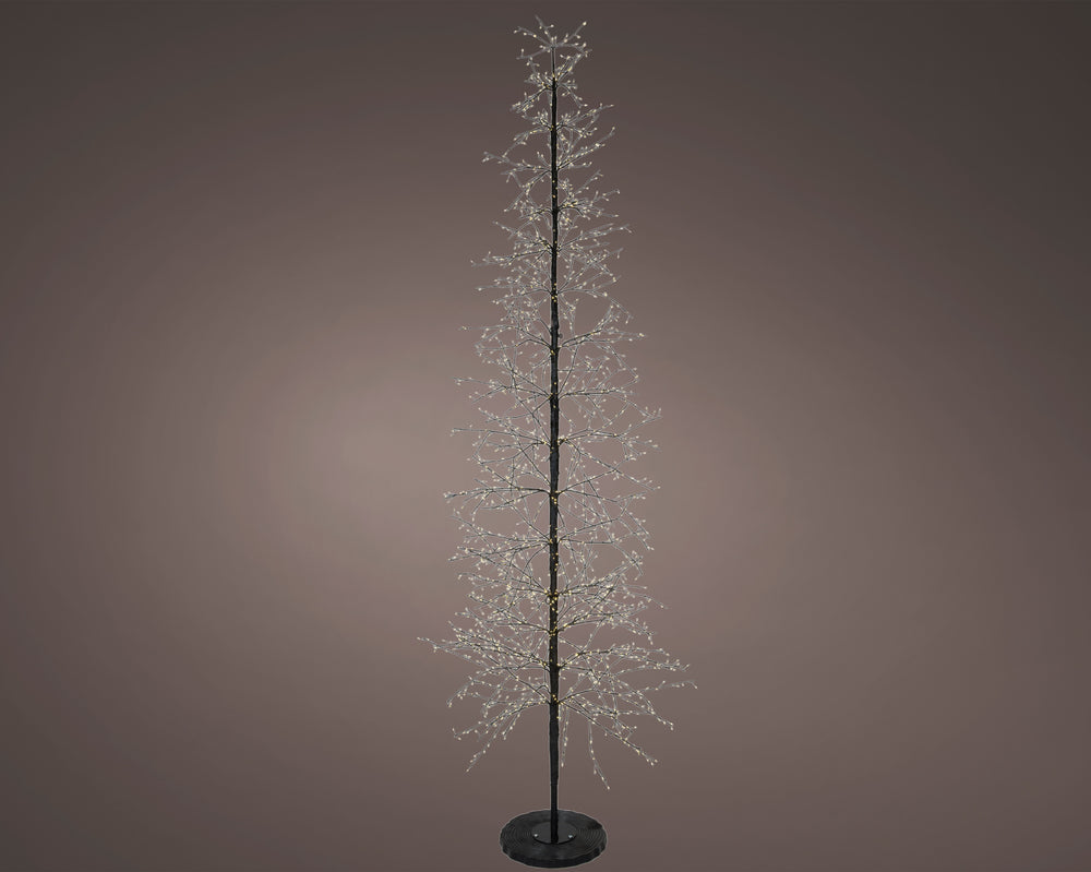 9 FT 2048 LED Warm White Micro Tree With Black Trunk