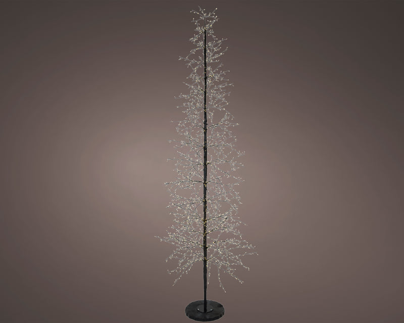 Árbol de 2048 luces LED clásicas cálidas, 2,74 m y tronco negro