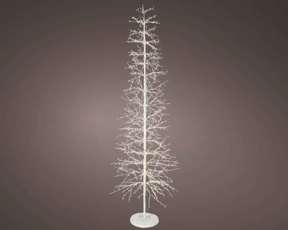 9 FT 2048 LED Warm White Micro Tree With White Trunk