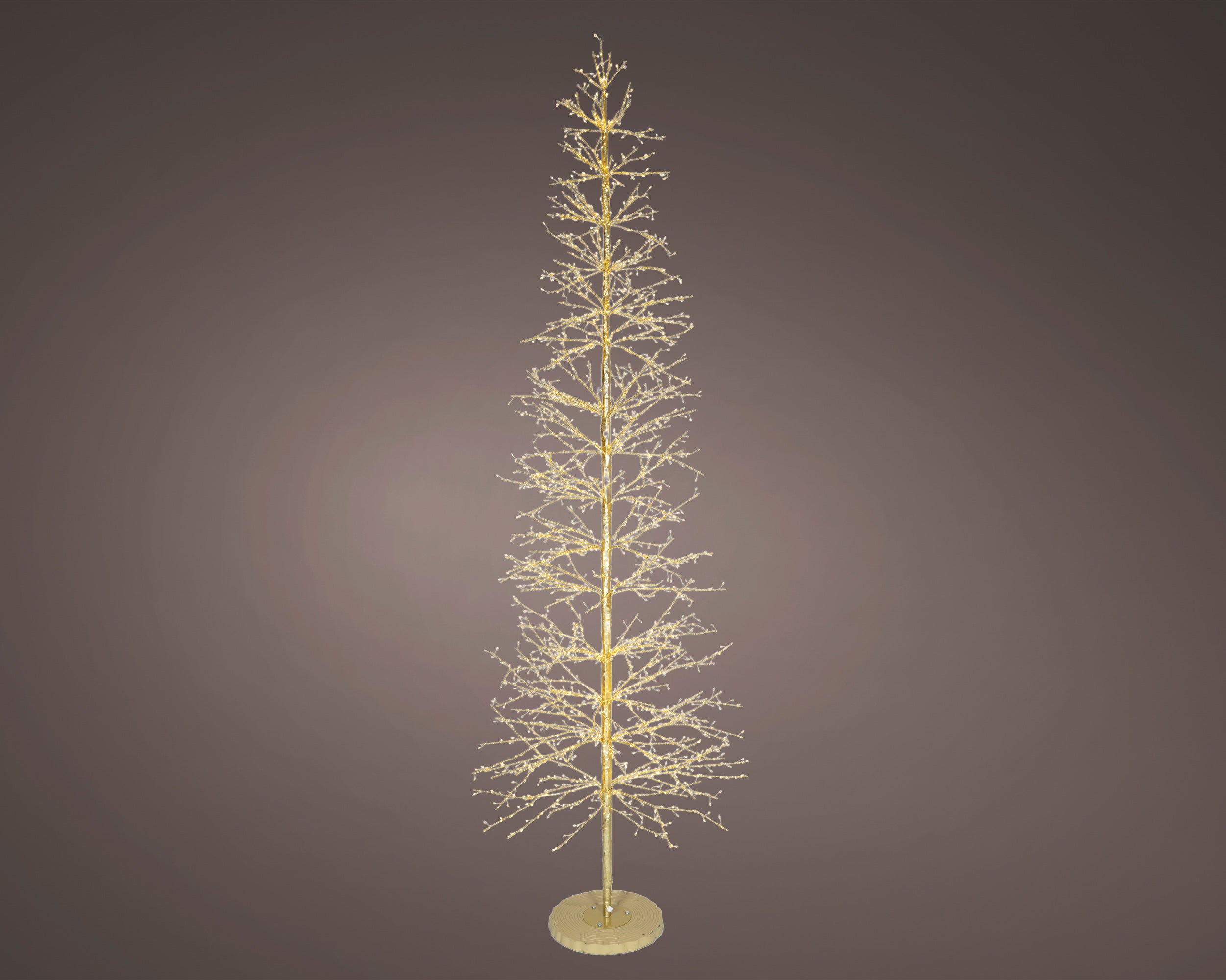 9 FT 2048 LED Warm White & Classic Warm Micro Tree With Gold Trunk