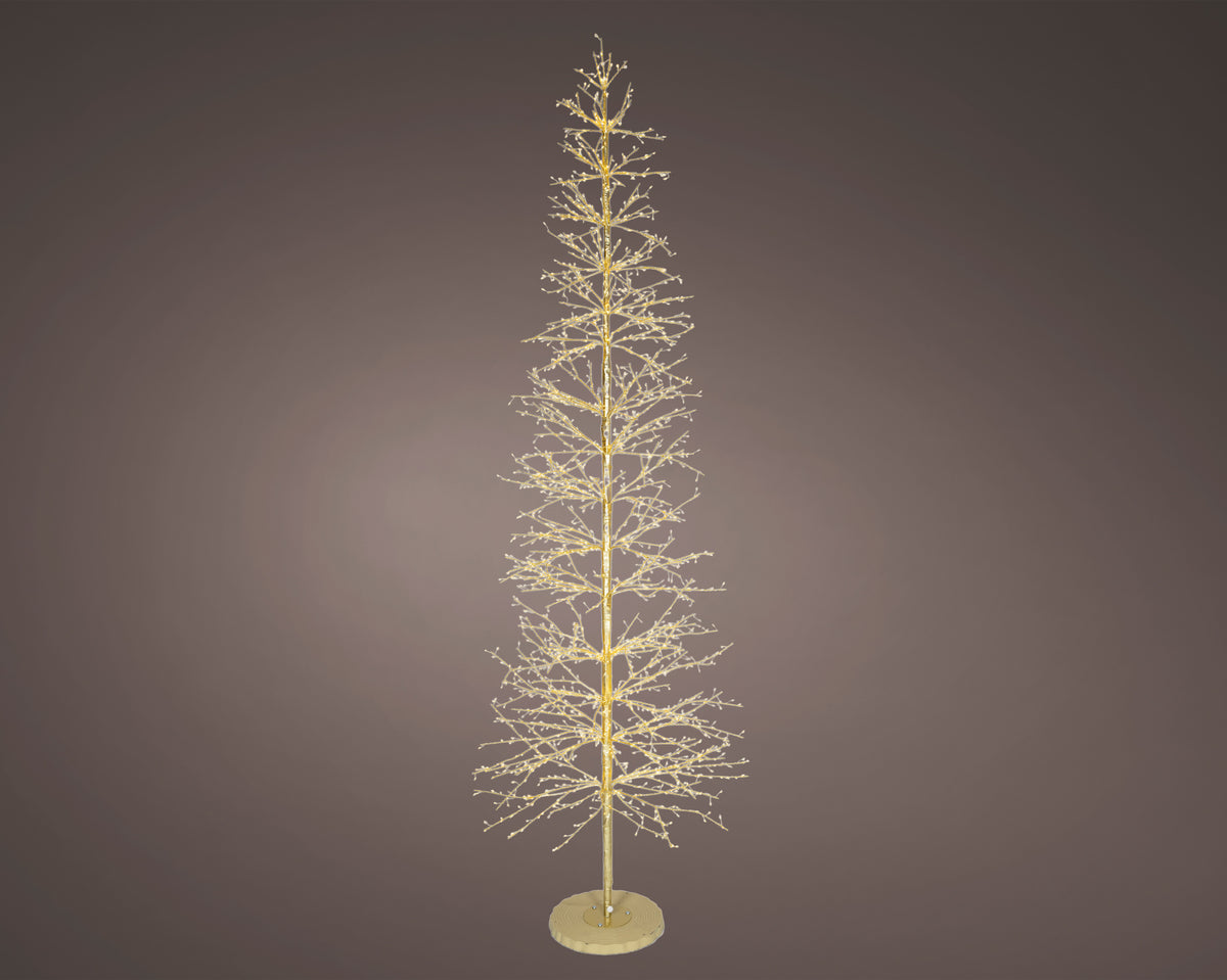 9 FT 2048 LED Warm White & Classic Warm Micro Tree With Gold Trunk