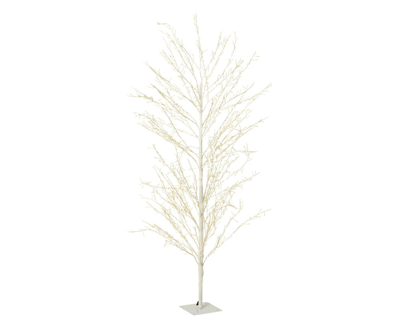 Árbol pequeño LED de 6 FT y 1755 luces de color blanco cálido con tronco blanco