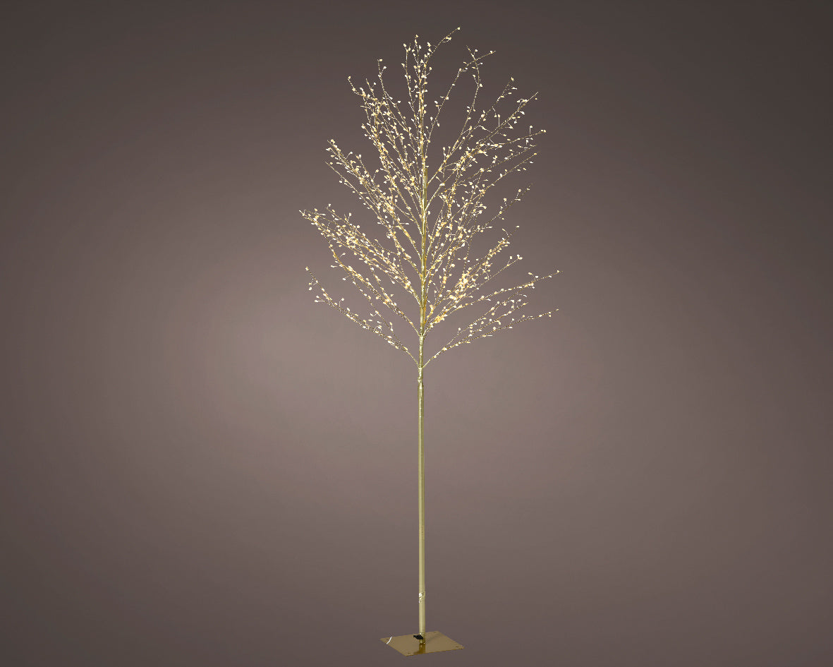 6 FT 720 LED Warm White Micro Tree With Gold Trunk