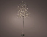 Árbol con tronco negro de 1,5 m y 480 luces LED blancas cálidas