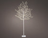 Árbol micro de 5 pies y 480 LED blanco cálido con tronco blanco