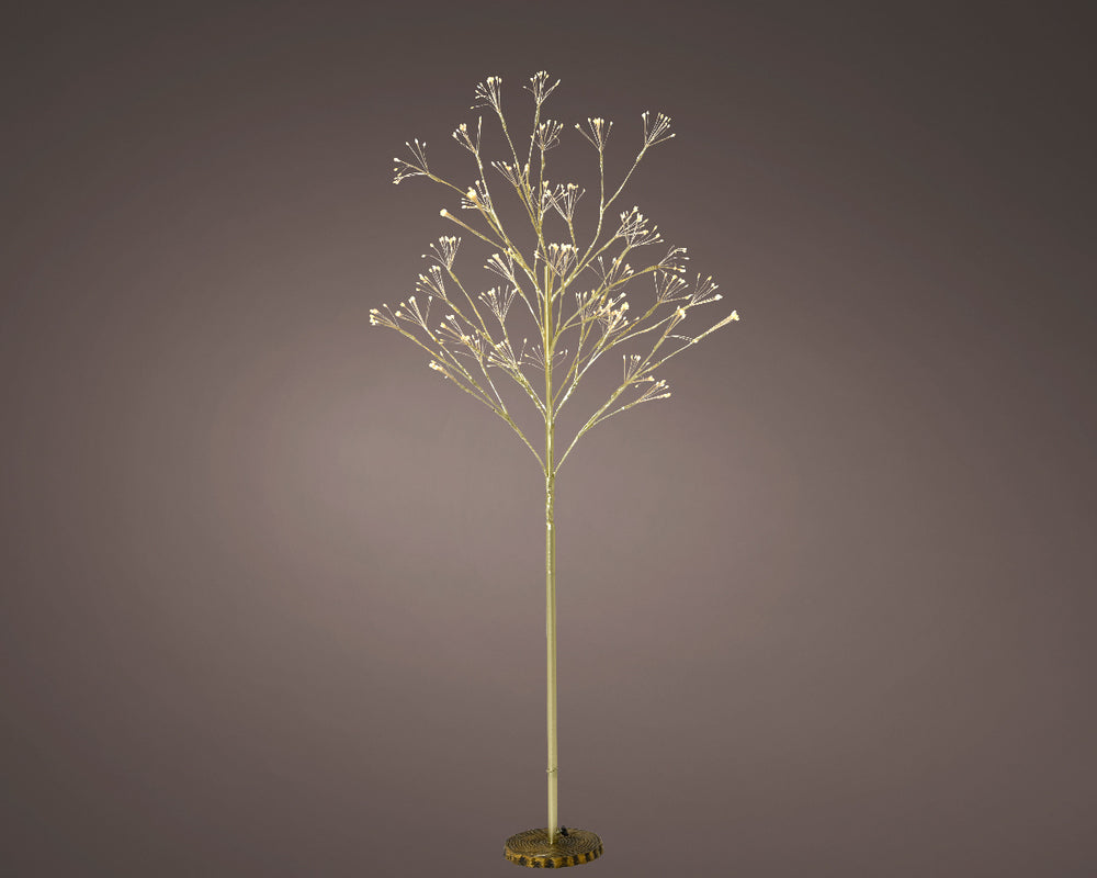 5 FT 1350 LED Warm White Micro Tree With Gold Trunk