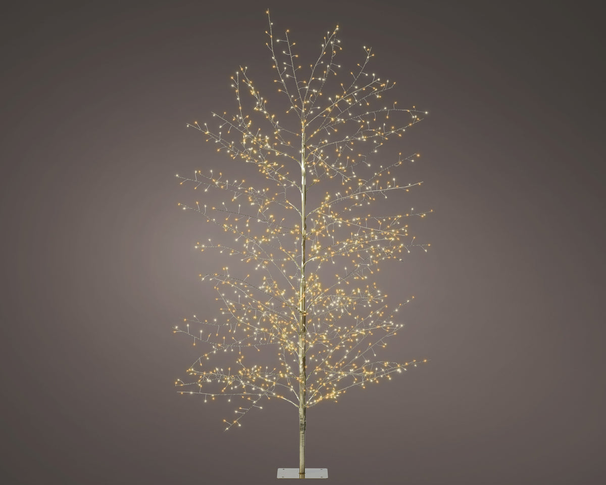 5 FT 1350 LED Warm White Micro Tree With Gold Trunk