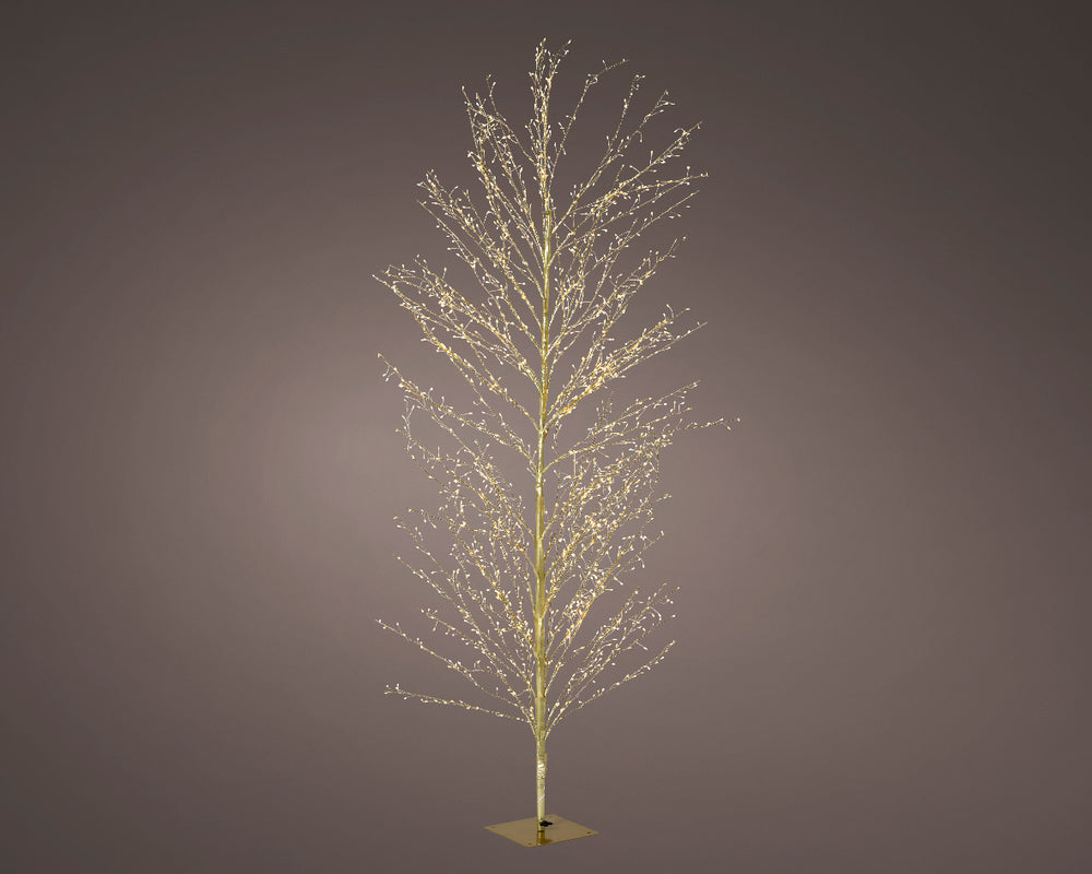 6 FT 1755 LED Warm White Micro Tree With Gold Trunk