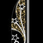 6.5 FT X 2 FT Warm White & White LED Shooting Stars Pole Banner