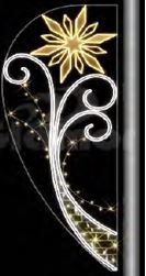 6.5 FT X 2.5 FT Warm White & White LED Flower Pole Banner