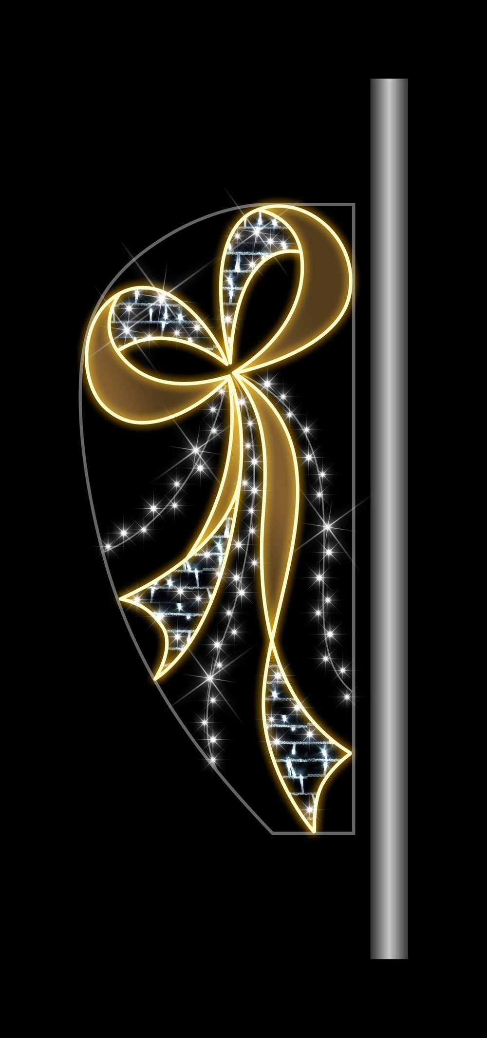 6.5 FT X 3 FT Warm White & Pure White LED Bow Pole Banner