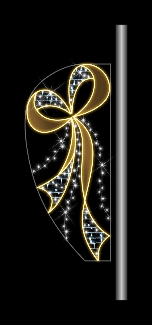 6.5 FT X 3 FT Warm White & Pure White LED Bow Pole Banner