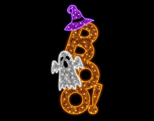 6.5 FT X 3 FT LED Boo Sign