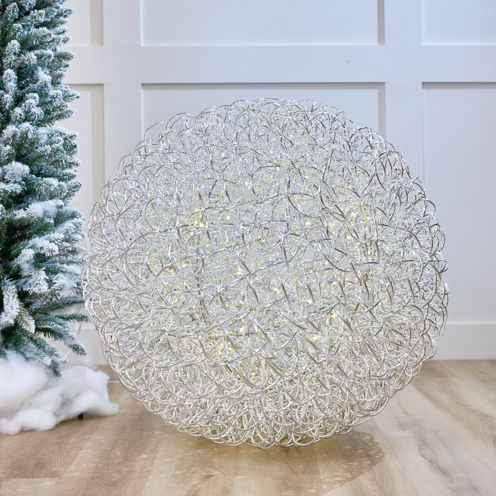 1.6 FT 100 LED Warm White Silver Ball