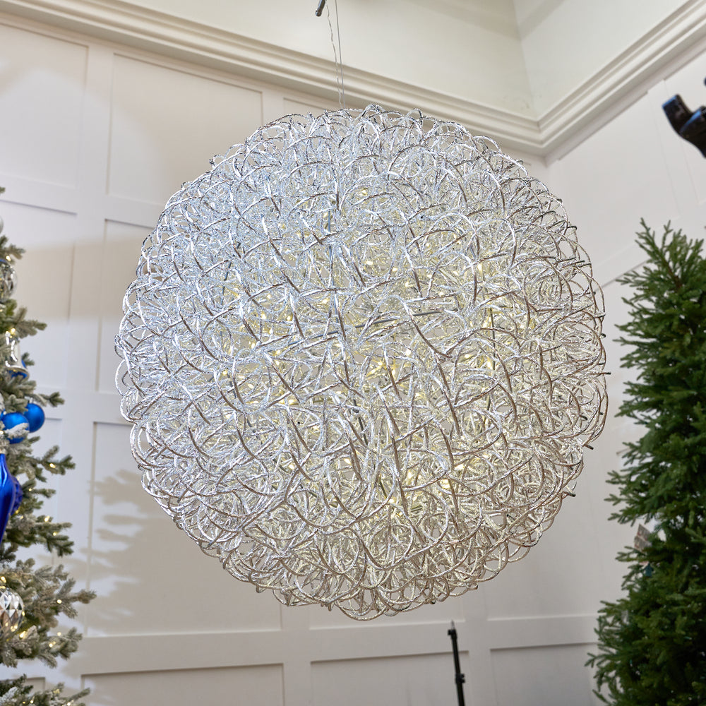 1.6 FT 100 LED Warm White Silver Ball