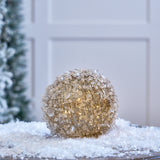 Esfera dorada de 7" con 35 LED de luz blanca cálida